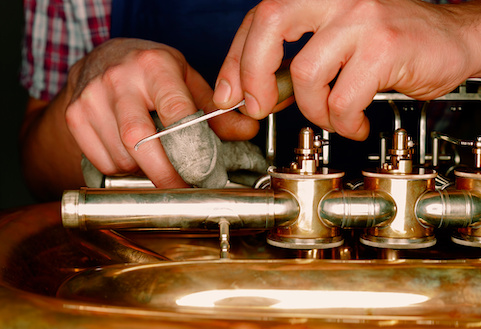 Working on an instrument